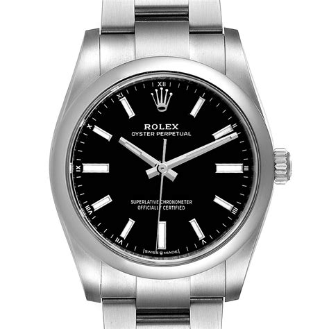 rolex oyster perpetual 34 black|Rolex Oyster Perpetual 34mm price.